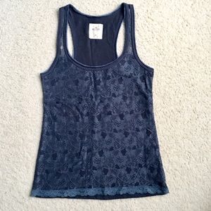 Navy Lace Tank Top